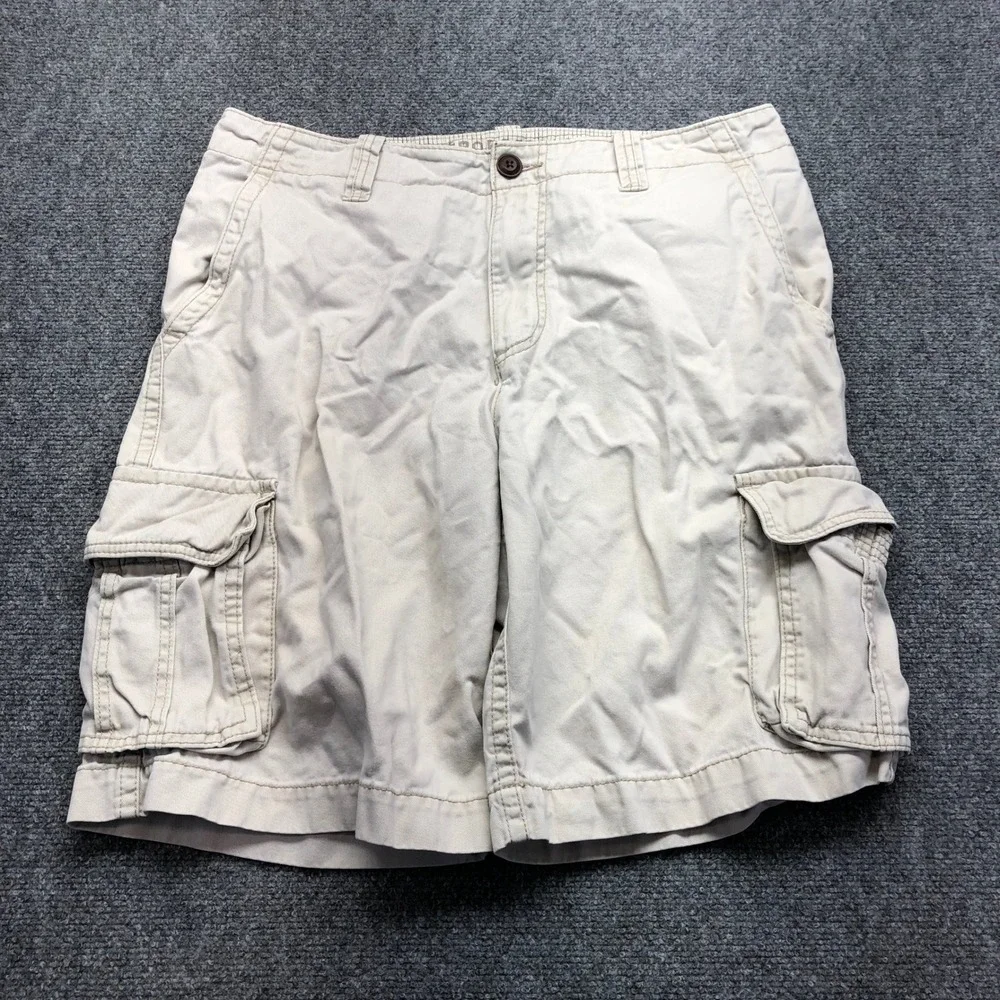 Aeropostale Mens Cargo Shorts Size 34 Tan KhakI  Multi Pocket Utility